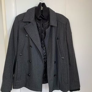 Black pea cot with removable turtleneck